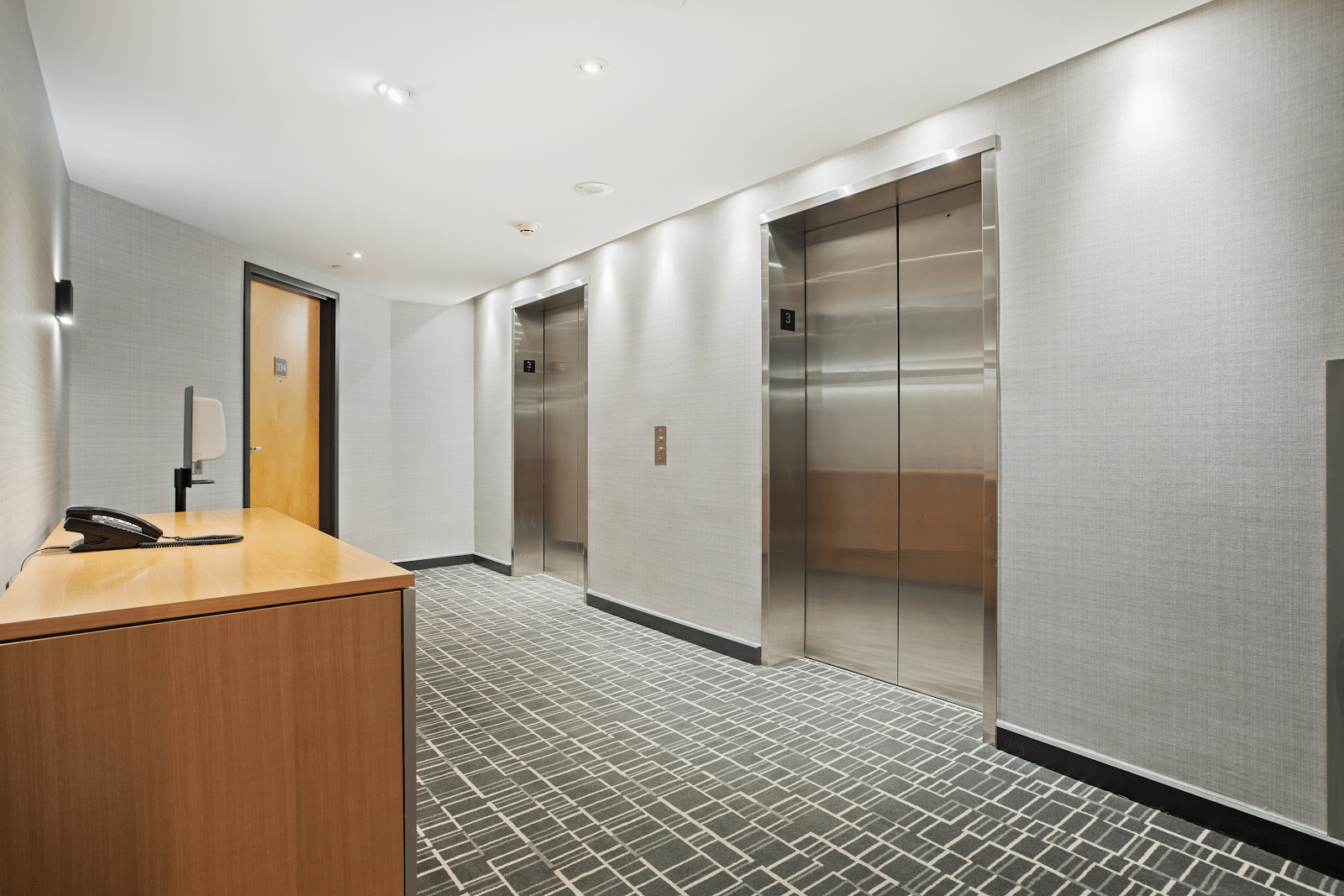 hallways with lift doors